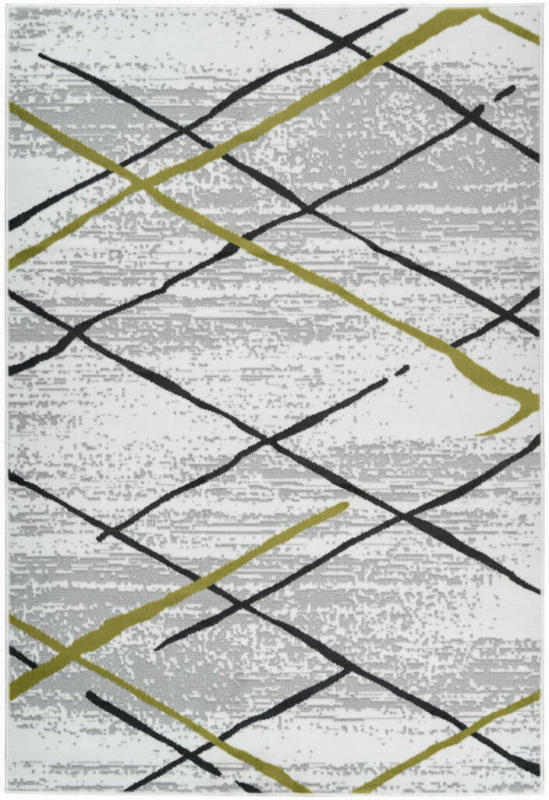 Flachflorteppich „Vancouver 110“, weiß/grau/khaki 160x230 cm