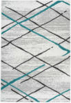 HELLWEG Baumarkt Flachflorteppich „Vancouver 110“, weiß/grau/türkis  160x230 cm