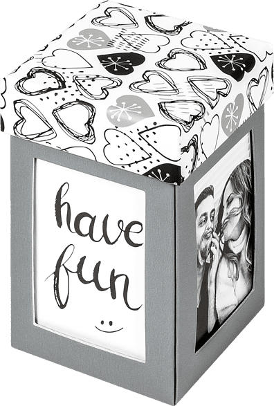 WALTHER Surprise Fotogeschenkebox , Papier , Grau