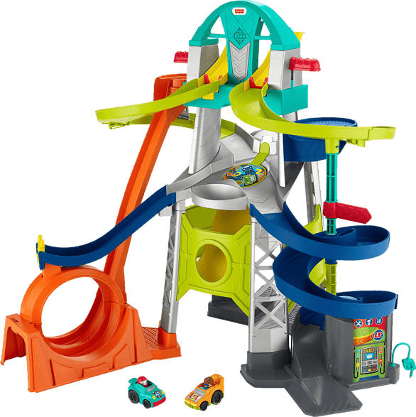 FISHER PRICE Little People Action Rennbahn Fahrzeug-Spielset Autospielset, Mehrfarbig