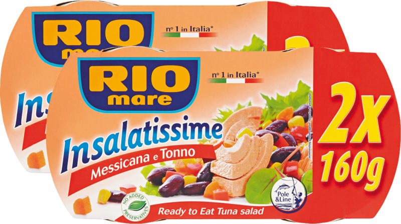 Rio Mare Insalatissime , Messicana und Thunfisch, 2 x 2 x 160 g