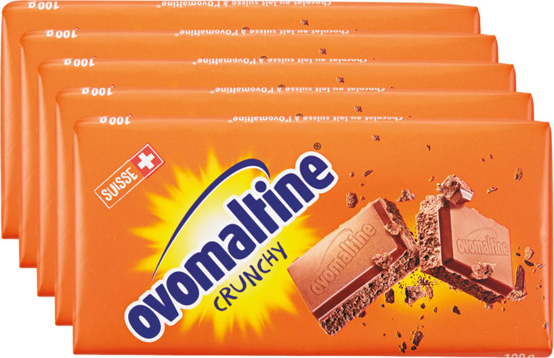 Wander Ovomaltine Crunchy Tafelschokolade, 5 x 100 g