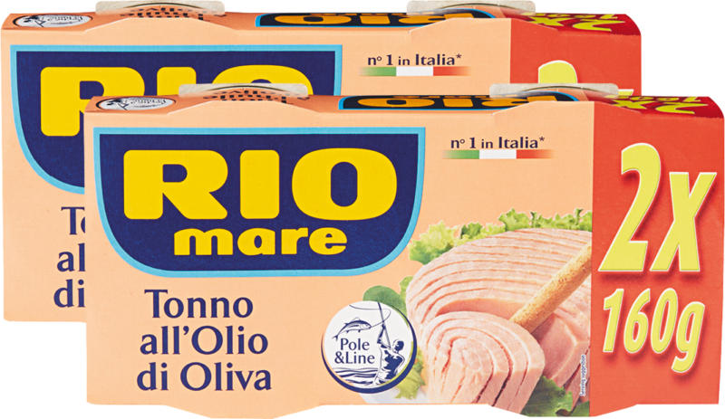 Rio Mare Thunfisch, in Olivenöl, 2 x 2 x 160 g