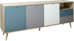 Sideboard Dekor 180 cm Cube 56-Trend, Eiche/Farbig