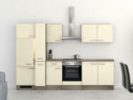 Möbelix Küchenzeile Eico mit Geräten 300 cm Magnolie/Eiche Dekor