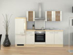 Möbelix Küchenzeile Abaco mit Geräten 270 cm Perlmutt/Akazie Modern