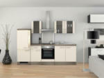 Möbelix Küchenzeile Eico mit Geräten 270 cm Magnolie/Eiche Dekor
