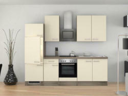 Küchenzeile Eico mit Geräten 270 cm Magnolie/Eiche Dekor