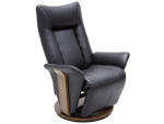 Relaxsessel MARTINO Echtleder schwarz, holz