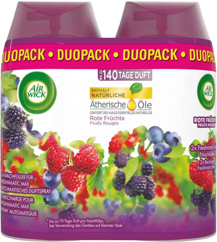 Air Wick Pure Ricarica per deodorante per ambienti Freshmatic Frutti rossi 2 x 250 ml -