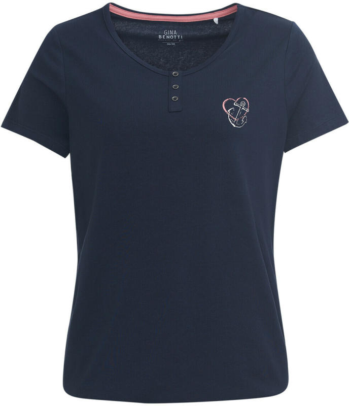 Damen Schlafshirt mit imitierter Knopfleiste (Nur online)