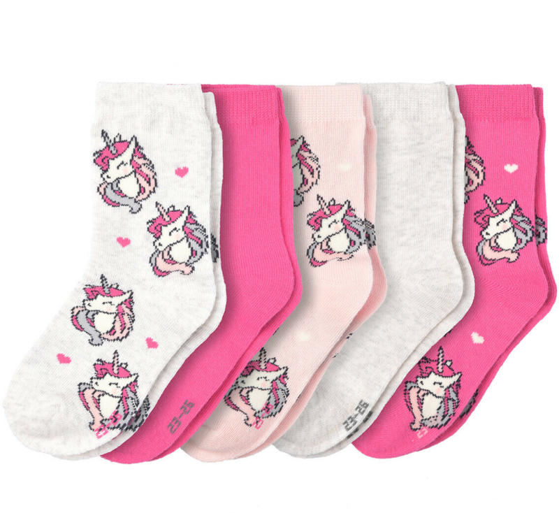 5 Paar Mädchen Socken mit Einhorn-Motiven (Nur online)