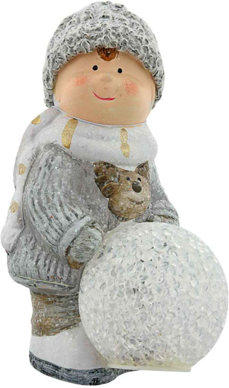 Kind mit LED Schneeball -
