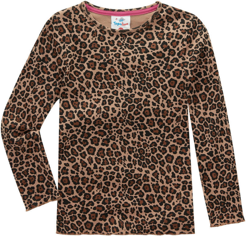 Mädchen Langarmshirt mit Leo-Allover (Nur online)