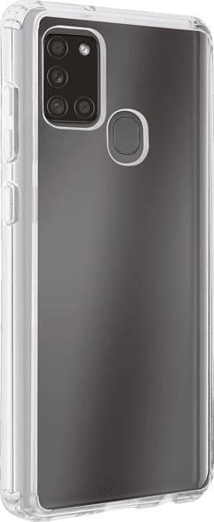 VIVANCO 61747 Safe & Steady , Backcover, Samsung, Galaxy A21S, Thermoplastisches Polyurethan (Rahmen), Polycarbonate (Rückseite), Transparent