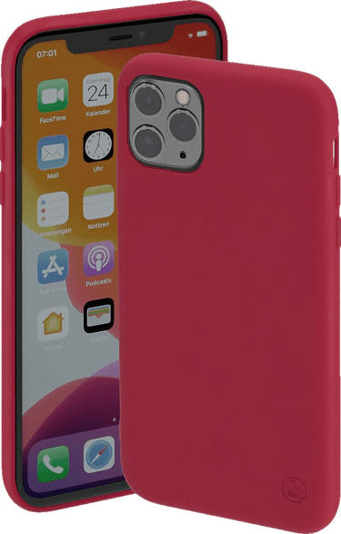 HAMA Finest Feel , Backcover, Apple, iPhone 12/12 Pro, Textilbezug/Thermoplastisches Polyurethan, Rot