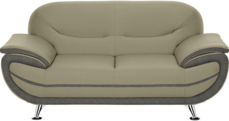 Zweisitzer-Sofa in Textil Braun, Hellgrau