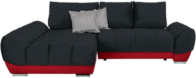 Wohnlandschaft in Textil Anthrazit, Rot, Hellgrau