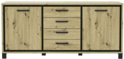 Sideboard B: 178 cm Trondheim, Eiche Dekor/Schwarz