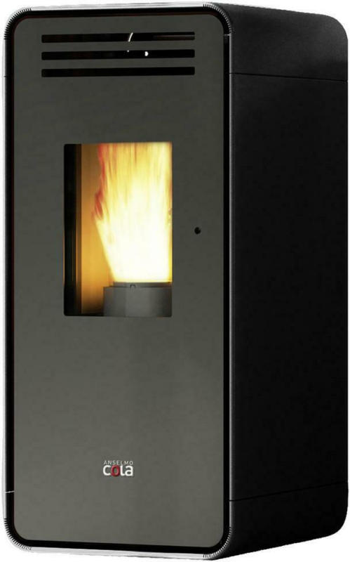 Anselmo Cola Pelletofen Ambra Schwarz Metall 6,5 Kw mit Wifi