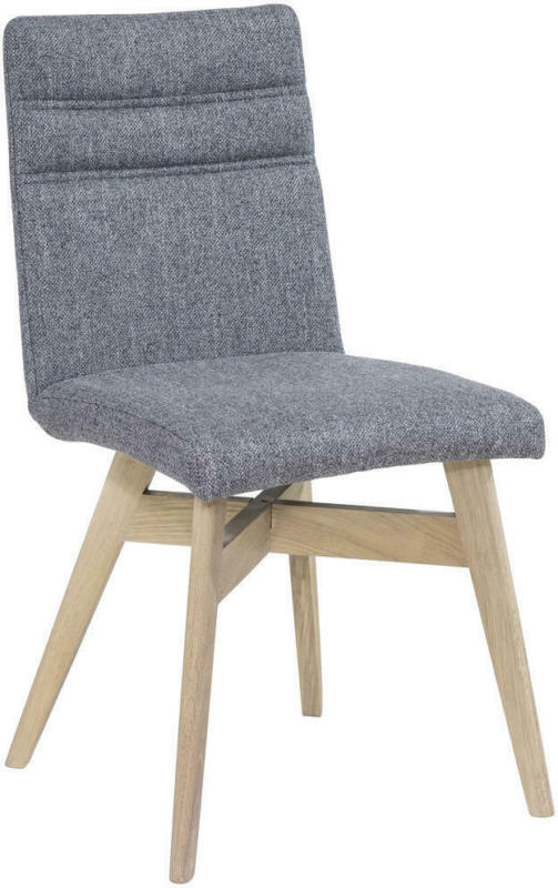 Stuhl in Holz, Textil Grau, Eichefarben