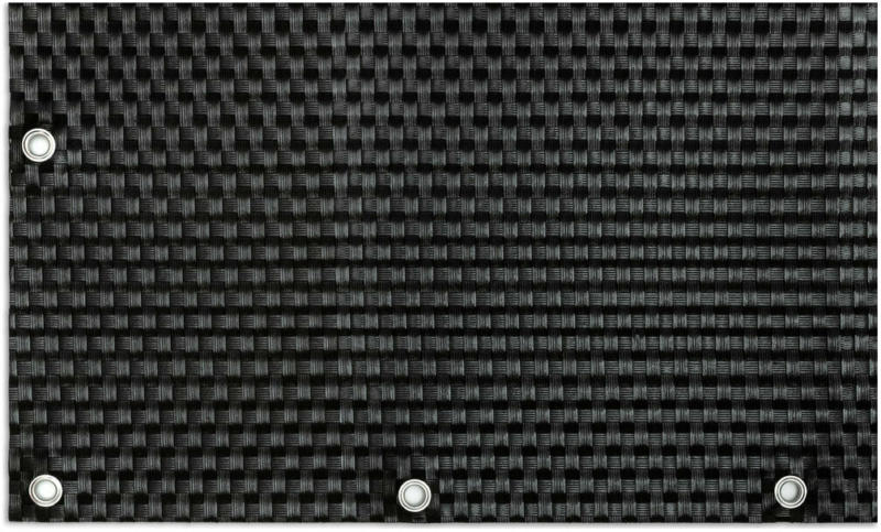 Polyrattan Balkonsichtschutz mit Metallösen 90x300 cm, Schwarz Schwarz