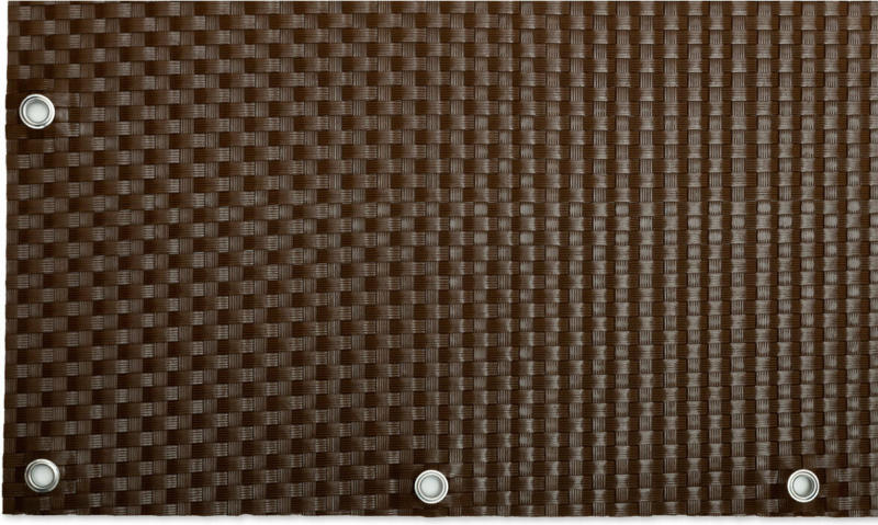 Polyrattan Balkonsichtschutz mit Metallösen 90x500 cm, Braun Braun