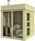 Möbelix Sauna Outdoor Wwc 2x2 mit Int. Steuerung 228,6x228,6x278 cm