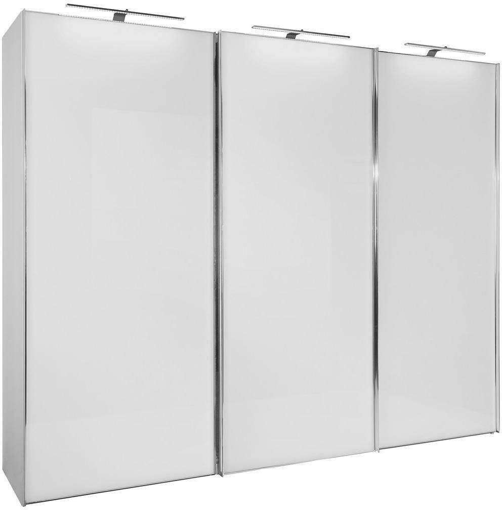 wogibtswas.at - Schwebetürenschrank Glasfront 249cm Sonate Rom, Weiß €