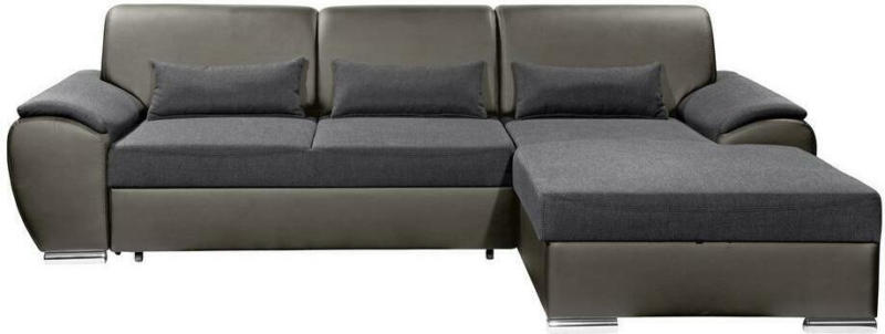 Ecksofa mit Schlaffunktion + Bettkasten Antara, Lederlook