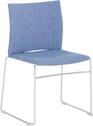 Stuhl in Metall, Textil Blau, Chromfarben