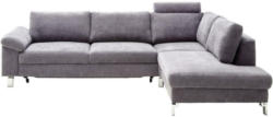 Ecksofa in Velours Dunkelgrau