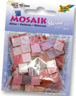 PAGRO DISKONT FOLIA Mosaiksteine ”Glitter” 190 Stück pink