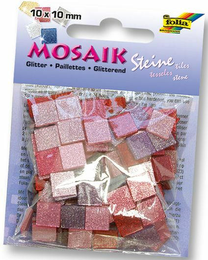 FOLIA Mosaiksteine ”Glitter” 190 Stück pink