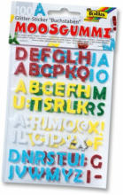 PAGRO DISKONT FOLIA Glitter-Sticker ”Buchstaben” aus Moosgummi 100 Stück