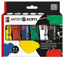 MARABU Acrylfarben Set ”Artist” 6 x 22 ml mehrere Farben