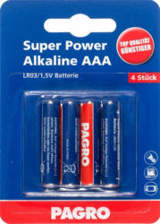 PAGRO Batterie ”Super Power Alkaline AAA” 4 Stück