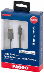 PAGRO Lade & Daten Lightning 8pin Kabel 1 m spacegrau