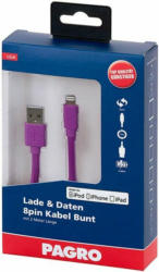 PAGRO Lade & Daten Lightning 8pin Kabel 2 m lila