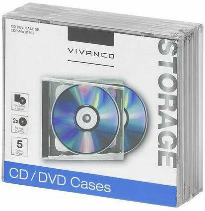 VIVANCO CD Doppelhülle 5 Stück schwarz