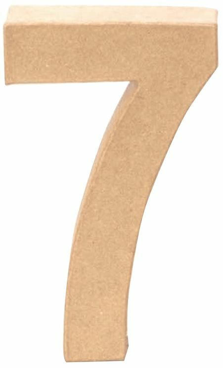Papp-Zahl ”7” 17,5 cm natur