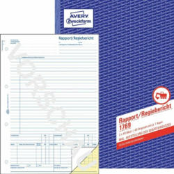 AVERY ZWECKFORM Rapport/Regiebericht ”1769” DIN A4 2 x 40 Blatt weiß