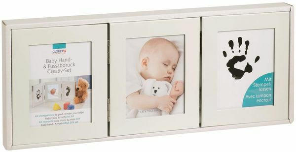 GLOREX Baby-Abdruckset mit Bilderrahmen und Stempel