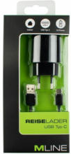 Pagro MLINE Reise-Ladegerät mit USB-C Kabel schwarz