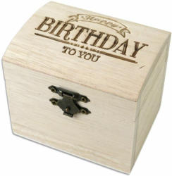 Schatzkiste ”Happy Birthday to you” aus Holz braun