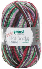 PAGRO DISKONT GRÜNDL Wolle ”Hot Socks Lazise” 150g tannengrün/rosa/flieder