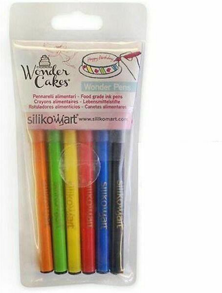 SILIKOMART Lebensmittelfarbstifte ”Wonder Pens” 6 Stück mehrere Farben