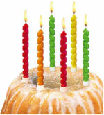 PAGRO DISKONT Geburtstagskerzen ”Twister” mit Kerzenhaltern 6er 8cm verschiedene Farben