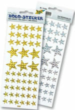 PAGRO DISKONT FOLIA Sticker Holo ”Sterne” silber oder gold