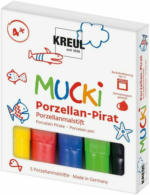 PAGRO DISKONT KREUL Mucki Porzellanmalstifte ”Porzellan-Pirat” 5 Stück mehrere Farben